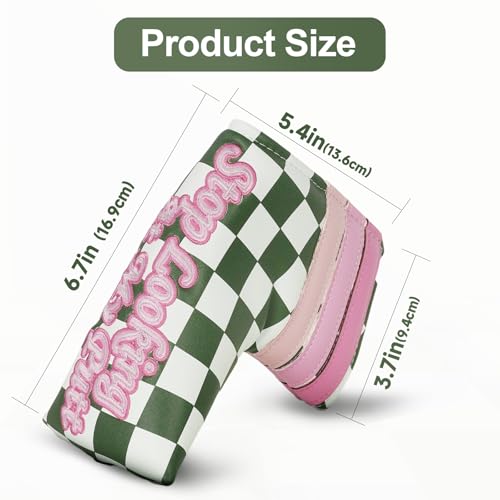Craftsman Golf Club Head Cover for Driver Fairway Hybrid Putter Blade - Pink Checkered