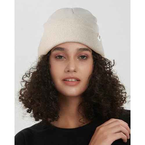 Beanie for Women Men Satin Lined Winter Hat Slouchy Beanie with Silk Lining for Hair Warm Knit Ski Hat Unisex