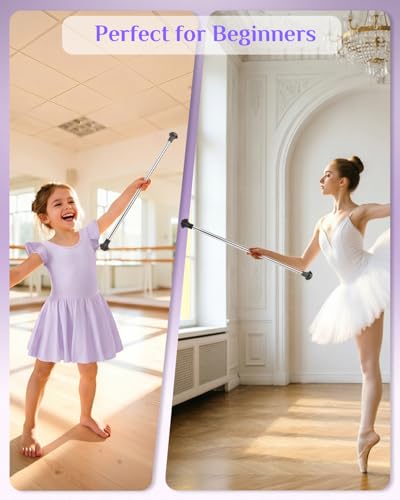 30-Inch Stainless Steel Twirling Baton for Kids & Adults with Ribbons & Grip Tape