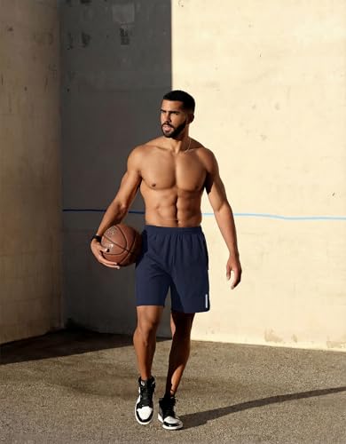 Men's Athletic Running Shorts 7 Inch Quick Dry with Zip Pockets
