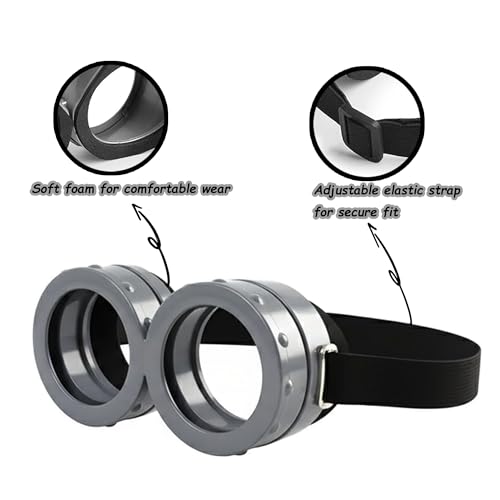 Halloween Costume Accessories for Adults: Steampunk Goggles Glasses Yellow Beanie Hat Black Gloves for Men Women Cosplay