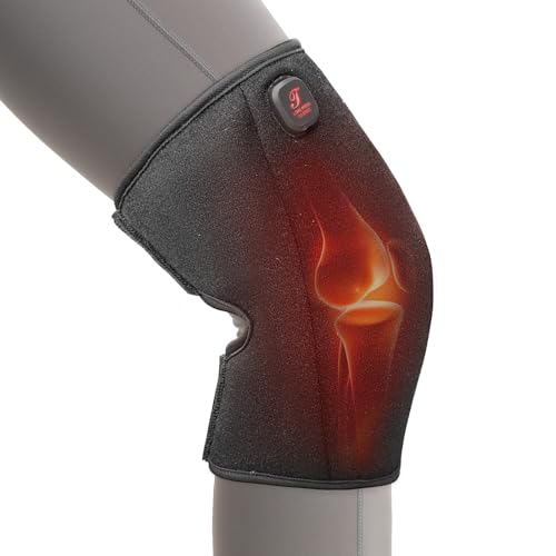 Cordless Heated Knee Brace for Arthritis Pain Relief - 3 Temperature Modes with Rechargeable Battery
