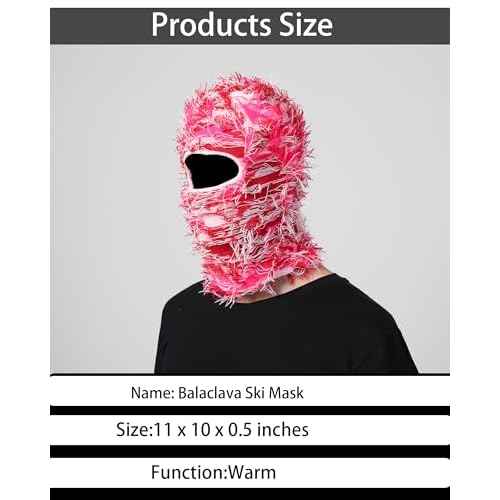Distressed Balaclava Ski Masks for Men/Women, Shiesty Mask Neck Warmer Full Face Balaclava Face Mask for Cold Weather