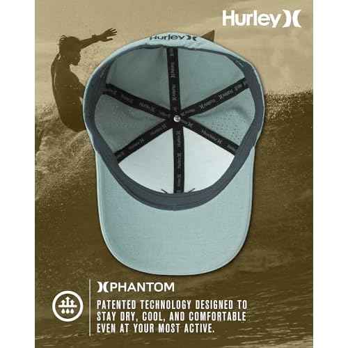 Hurley Men's Caps - Flexfit and Quick-Dry Phantom Curved Baseball Caps for Men - Classic Mens Trucker Hats (S-XL)