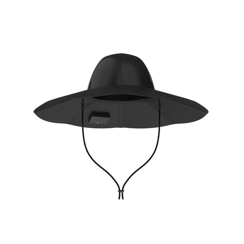 EF ECOFLOW Power Hat, Solar Charging Bucket Fishing Hat, Dual USB-A/USB-C Ports, SPF 50+ Wide Brim Sun Hats for Women, Men, Portable for Outdoor, Hiking, Mountain Climbing -Medium 22.8 in, Black