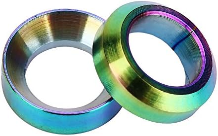 (Dilwe Headset Spacer, 2 Pairs TC4 Front Brake Caliper Gasket for Mountain Motorcycle)