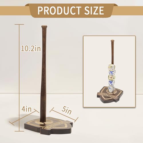 Wooden Baseball Ring Holder Display Stand for Championship Rings