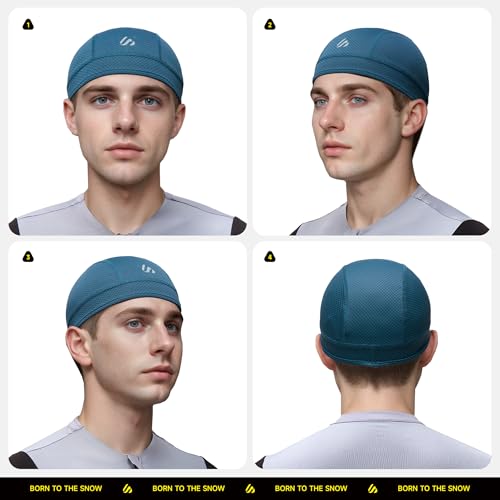 3-Pack Comfortable Skull Cap Cooling Helmet Liners for Men Women - Black Green Blue