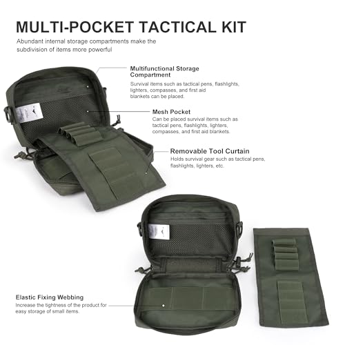 Mardingtop 600D Cordura Tactical Molle Pouch Small Military Organizer Ranger Green