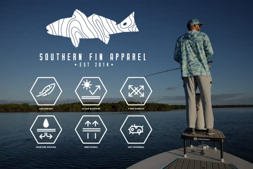 Performance Fishing Hoodie Shirt for Men Women UPF 50+ Lightweight with Hood - Arctic Blue, Medium
