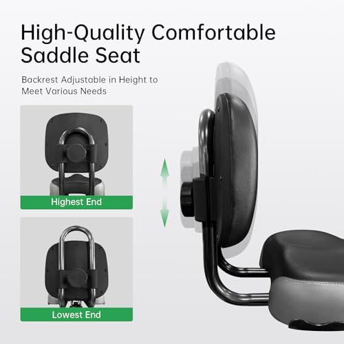 Oversized Bike Seat with Backrest - Comfortable Bicycle Saddle for Tricycles - Black & Grey