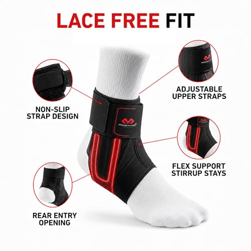 McDavid Medium/Large Ankle Brace - Low Profile Lace-Free Support for Sports & Recovery