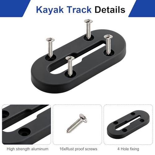 4 Inch Kayak Track Mount Rail Kit for Accessories - Durable ABS Construction