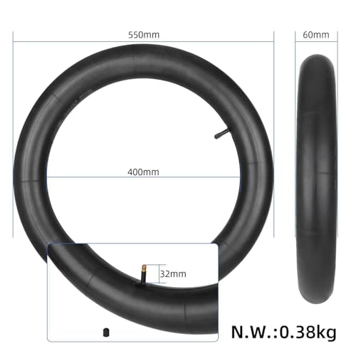20x4.0/4.9 Fat Tire Bike Inner Tubes with AV 32mm Valve, 20x4.0/4.9 Premium Butyl Rubber Inner Tube for 20 inch Ebike Electric Bicycle for Road/MTB/Mountain/E Bike