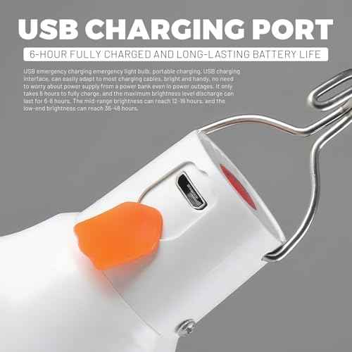 LED Camping Light, 800 lumens, Powered by Rechargeable Batteries, White Portable Pendant Lights, Waterproof (2.2IN-1)