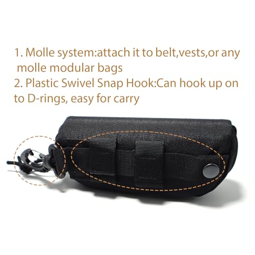 Tactical Molle Glasses Case with Clip - Shockproof Eyewear Protection, Black A