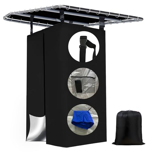 Boat Privacy Curtain Tent 420D Waterproof Shower Enclosure with Mesh Bag, Adjustable Height