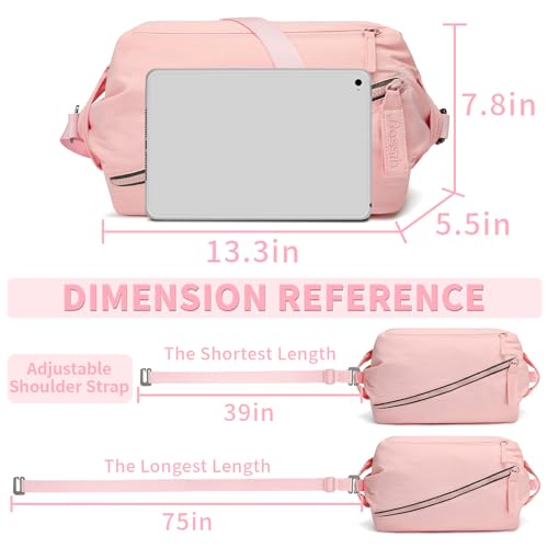 BOSSTIN Small Gym Duffle Crossbody Bag for Women & Men, Lightweight Compact Sports Workout Bag - Hot Pink