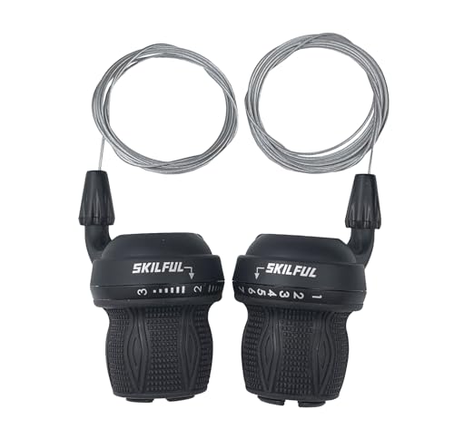 Bicycle Twist Grip Shifter 3x7 Speed - No Grips - MTB & Road Bike Compatible