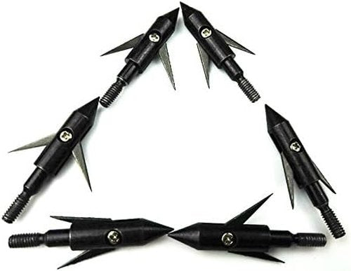 GPP 6PK 150gr Black Hunting 2 Blades Broadheads Arrowhead Bowfishing Arrow Tips