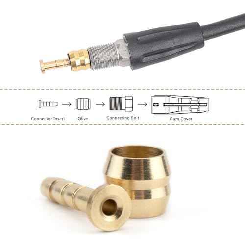 10 Set Bicycle Olives and Barbs Insert Brass Connecting Insert Hydraulic Disc Brake Hose Olive Connector Component Insert Replacement Compatible with Brake Hose (BH59)
