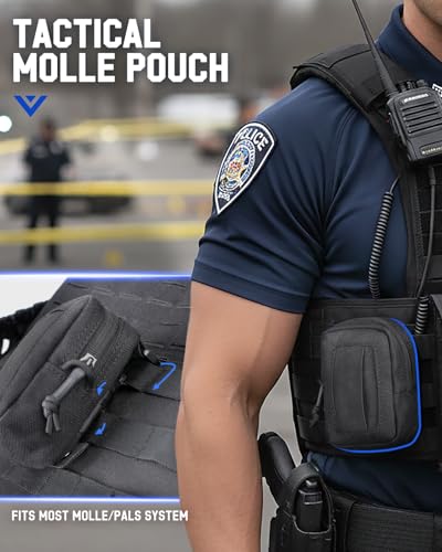 Police Duty Glove Holder Pouch with Molle System - Black