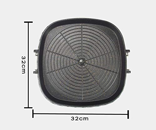 Korean Style Non-Stick Square Grill Pan for Indoor Outdoor BBQ - Smokeless, Maifan Coated, Tilt Design