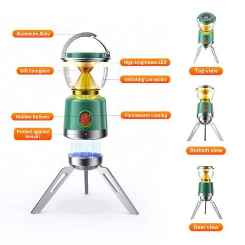 Aluminum Alloy Battery Powered Camping Lantern, 5 Modes, 250 Lumens, LED, Beige, Not Water Resistant, 65 Hour Battery Life