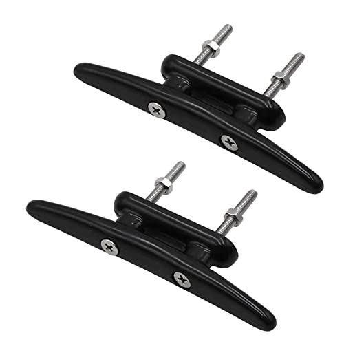 Black Nylon Dock Cleats 5 Inch - 4 Pack with Screws for Marine Docking
