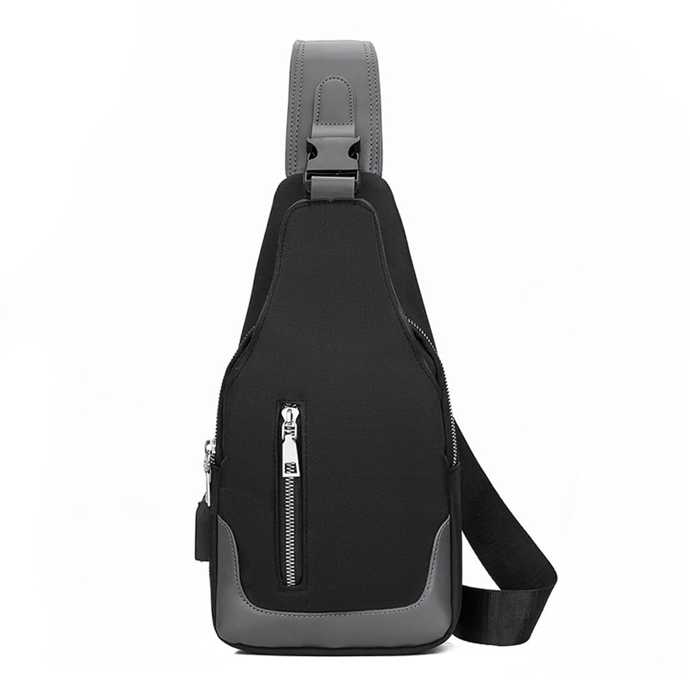 Hiflyer Men's Crossbody Bag - Waterproof Sling Backpack for Men, Shoulder Bag with Multiple Compartments (Black)