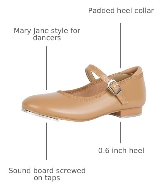 Unisex Child Easy Slide Buckle Tap Shoe - Brown, 11 Little Kid