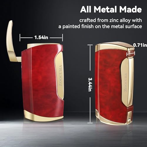 Torch Lighter 2 Pack Double Jet Flame Torch Lighters Butane Gas Refillable Windproof Adjustable Pocket Lighter for Grill Kitchen Fireplace Camping(Without Fuel)