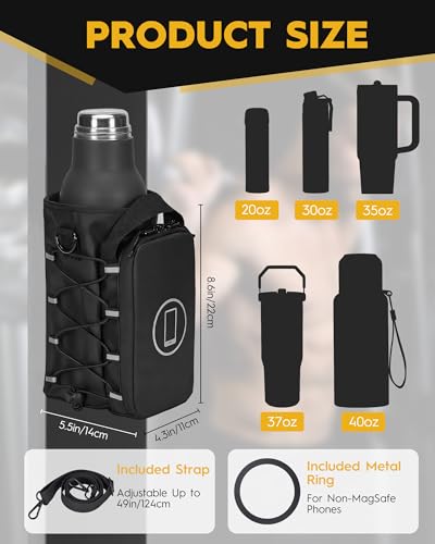 Magnetic Gym Bag with Water Bottle Holder & Phone Mount - Men’s Workout Organizer