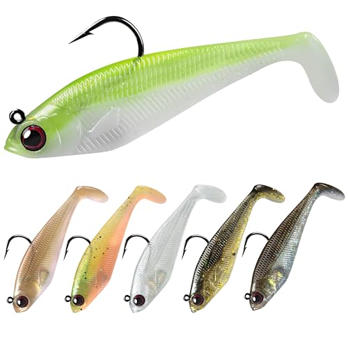 A-2 Inch 0.16oz Pre-Rigged Soft Fishing Lure Swimbaits for Bass Trout - Easy Catch