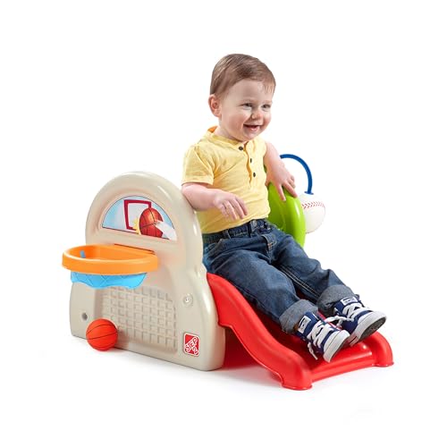 Step2 Sports-Tastic Activity Center, Toddler Sports Playset, Indoor/Outdoor Slide, Play Gym Includes Bat & Balls, Made of Durable Plastic, For Toddlers 1+ Years Old