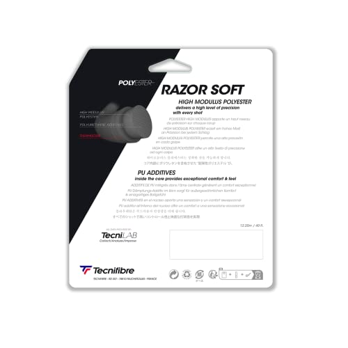Tennis String Set - Tecnifibre Razor Soft 17g Carbon 12.2m - Soft Polyester for Performance