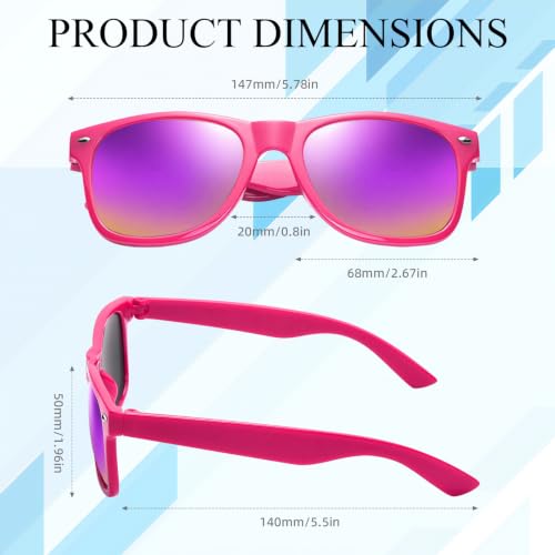 Neon Party Sunglasses Mirrored Jelly Lens Horn Rimmed Bulk 12/24 Pack - Variation of THIS listing