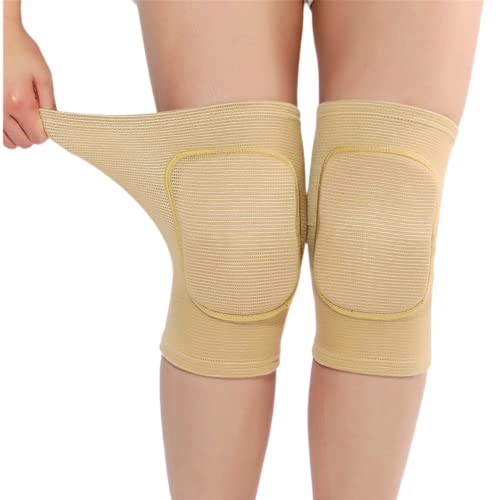 Men Women Protective Knee Pads - Medium/Nude, Anti-Slip Padded Sports Support