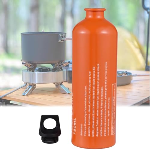 Aluminium Fuel Bottle 750ml - Camping Fuel Container, Leak-Proof Oil Storage Can with Durable Aluminum Construction for Outdoor Use