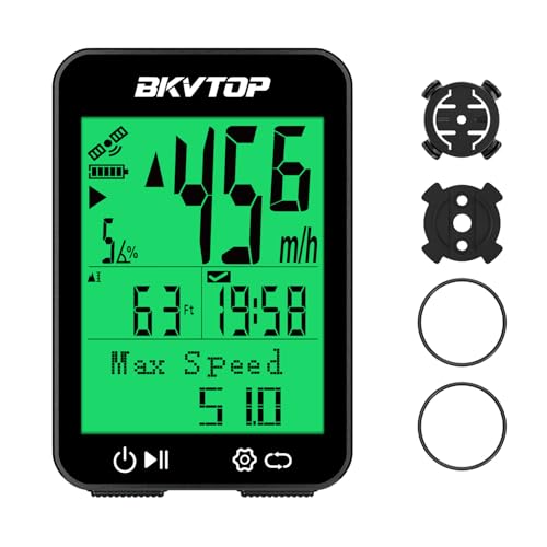 Wireless GPS Bike Computer with Standard Mount, 9 Languages, 2.4" Screen, IPX7 Waterproof