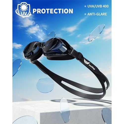 6 in 1 Swim Goggles for Men & Women,Upgraded Anti-Fog UV Swimming Goggles,No Leak Comfort Fit HD Adult Goggles