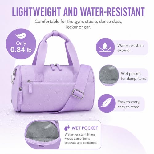 Mini Gym Bag for Women - Small Water-Resistant Duffle with Wet Pocket & Coin Purse