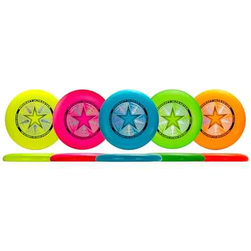 Discraft Ultrastar Neon 5-Pack | Premium Ultimate Discs - Neon Pink, Yellow, Cobalt Blue, Green, and Orange