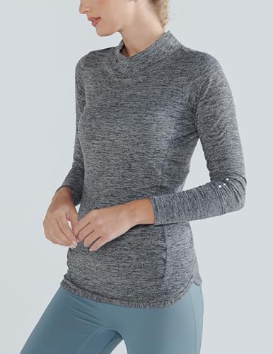 Women's Thermal Mock Neck Long Sleeve Top - Liberty Pro 3 Pack Medium Aqua Charcoal Lavender