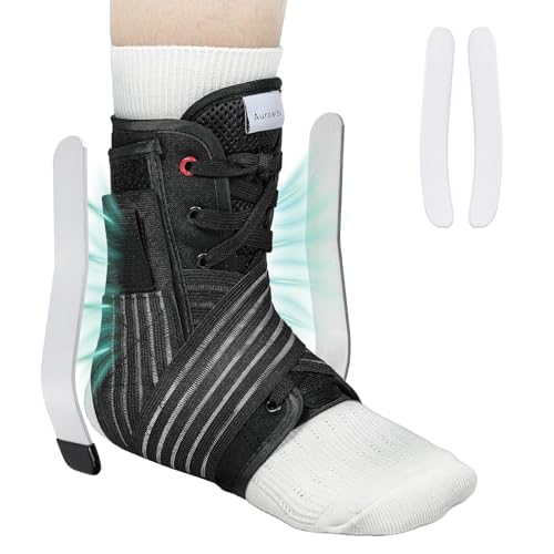 Ankle Brace Support for Men Women XL Black Removable Side Splints