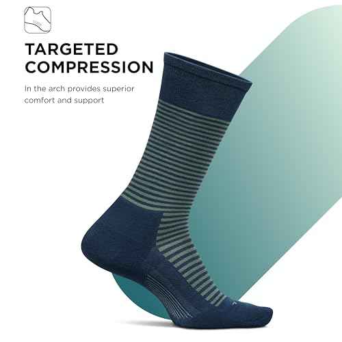 Feetures Everyday Max Cushion Crew Sock for Men - Moisture-Wicking Socks