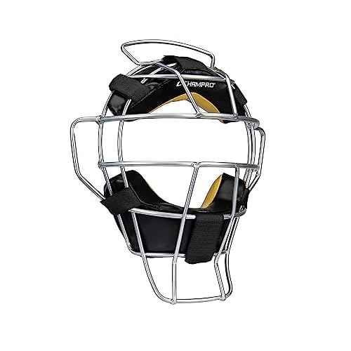 CHAMPRO 18oz. Lightweight Baseball/Softball Adult Umpire Face Mask with Bio-FreshTreatment, Silver