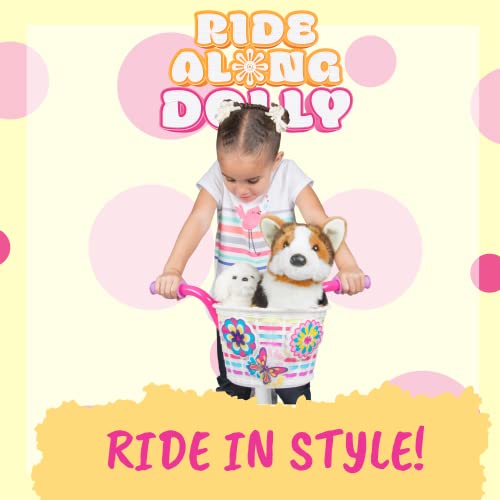 Kids Bicycle Basket with Light-Up Flowers & Butterfly Decor - Easy Attach, Durable