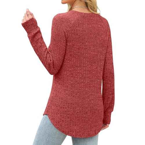 JomeDesign Womens Sweaters Long Sleeve Shirts Crewneck Sweatshirts Loose Casual Tunic Tops with Thumb Holes
