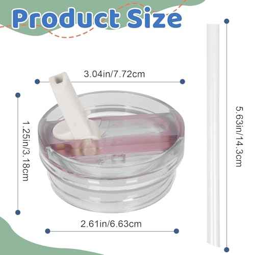 2 PACK 14 Oz Leak Splash Proof Lid, 14 Oz Tumbler Detachable Flip Straw Lid Replacement Accessories, Reusable Spill Proof Screw on Flip Straw Tumbler Cover (Black, Rose Quartz)
